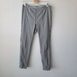J.mclaughlin women's gingham Maisie side zip ankle Pants size 10 Preppy